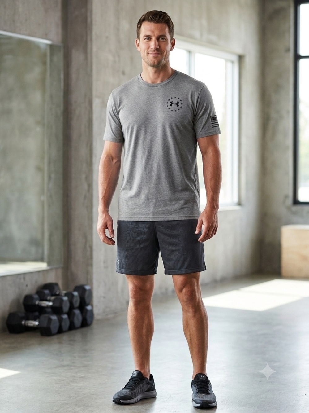 Under Armour Men’s Gray Performance USA Flag Freedom Training T-shirt Medium
